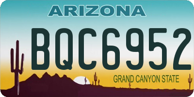 AZ license plate BQC6952