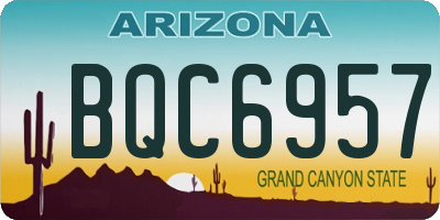 AZ license plate BQC6957