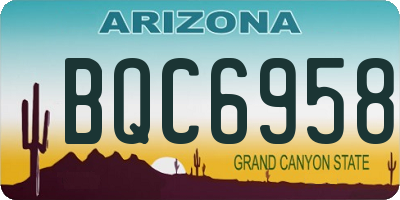 AZ license plate BQC6958