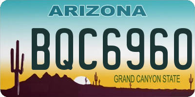 AZ license plate BQC6960