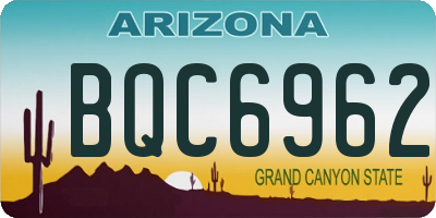 AZ license plate BQC6962