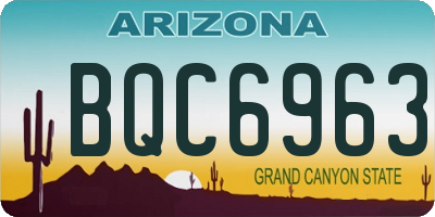 AZ license plate BQC6963
