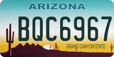AZ license plate BQC6967