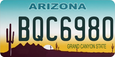 AZ license plate BQC6980