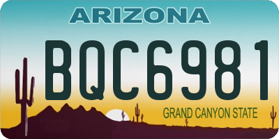 AZ license plate BQC6981