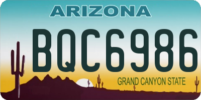 AZ license plate BQC6986