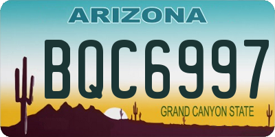 AZ license plate BQC6997
