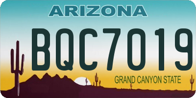 AZ license plate BQC7019