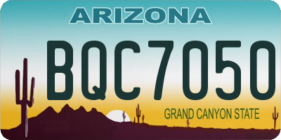 AZ license plate BQC7050