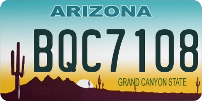 AZ license plate BQC7108