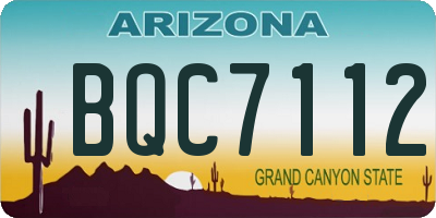 AZ license plate BQC7112
