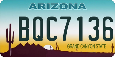 AZ license plate BQC7136