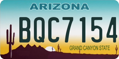 AZ license plate BQC7154