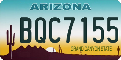 AZ license plate BQC7155
