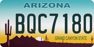 AZ license plate BQC7180