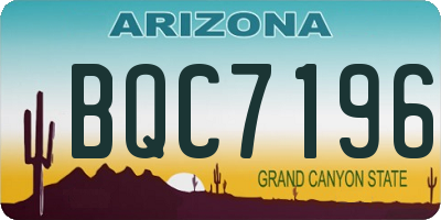 AZ license plate BQC7196