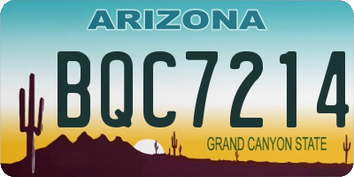 AZ license plate BQC7214