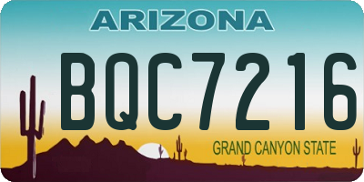 AZ license plate BQC7216