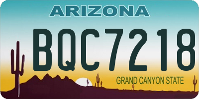 AZ license plate BQC7218