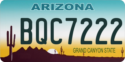 AZ license plate BQC7222