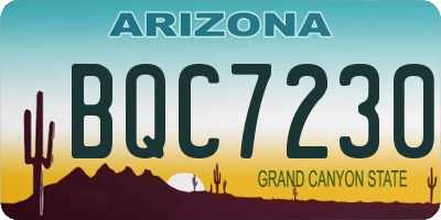 AZ license plate BQC7230