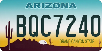 AZ license plate BQC7240