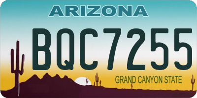 AZ license plate BQC7255