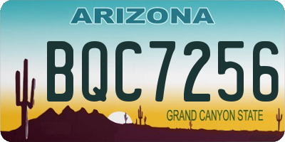 AZ license plate BQC7256