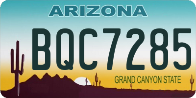 AZ license plate BQC7285