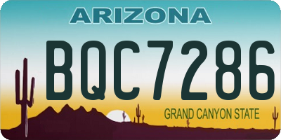 AZ license plate BQC7286