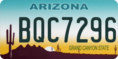 AZ license plate BQC7296