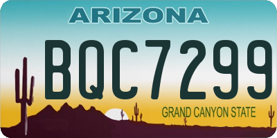 AZ license plate BQC7299