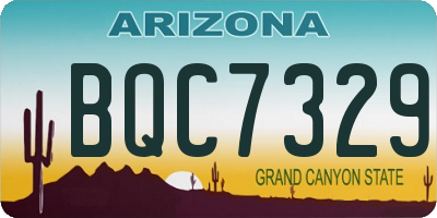 AZ license plate BQC7329