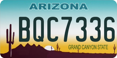 AZ license plate BQC7336