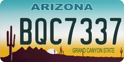 AZ license plate BQC7337