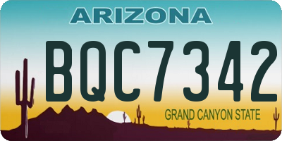 AZ license plate BQC7342