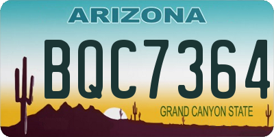 AZ license plate BQC7364