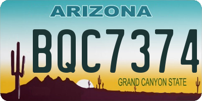AZ license plate BQC7374