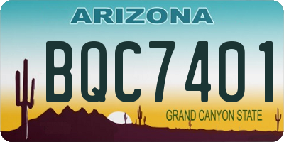 AZ license plate BQC7401
