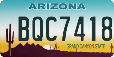 AZ license plate BQC7418