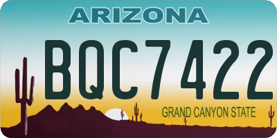 AZ license plate BQC7422