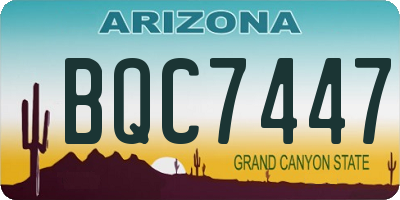 AZ license plate BQC7447