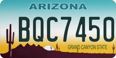 AZ license plate BQC7450