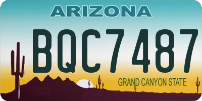 AZ license plate BQC7487