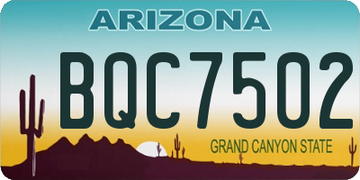 AZ license plate BQC7502