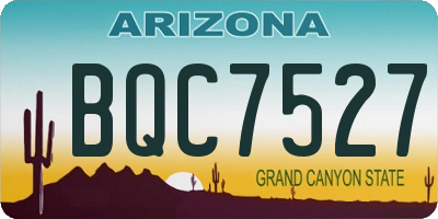 AZ license plate BQC7527