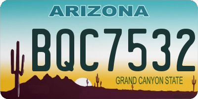 AZ license plate BQC7532