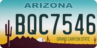 AZ license plate BQC7546