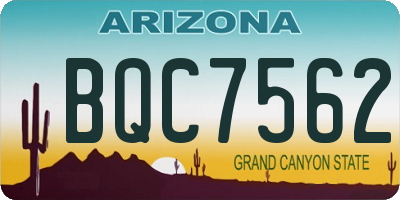 AZ license plate BQC7562