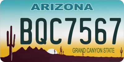 AZ license plate BQC7567